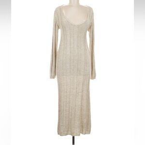 Free People NWT knit tan/Cream Maxi Dress size M